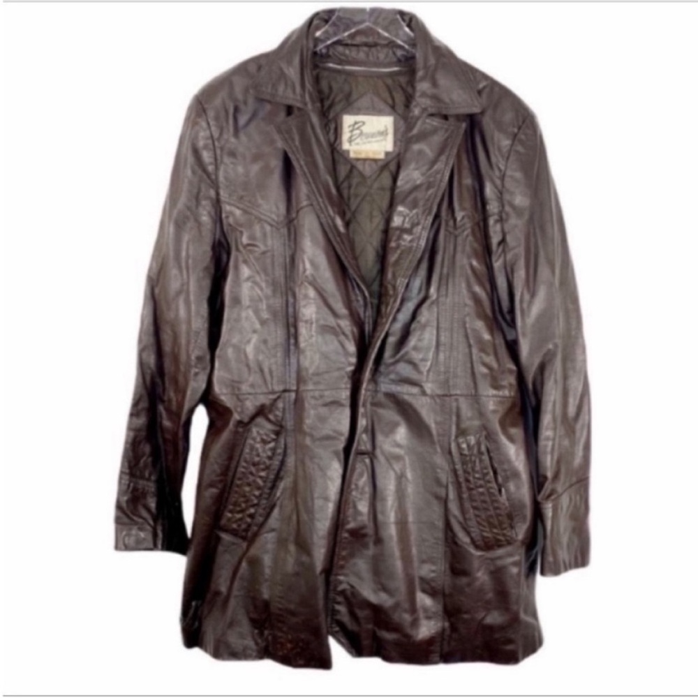 BERMAN’S vintage leather coat 46 brown